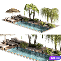 Swimming pools your backyard 3D Model Vray