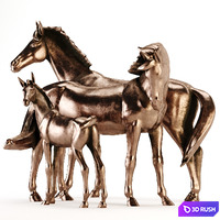 Horse sculpture 3D Model Corona