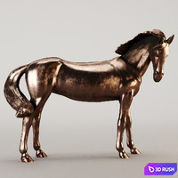 Horse sculpture 3D Model Corona