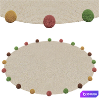 HM Home trimmed jute rug 3D Model Corona
