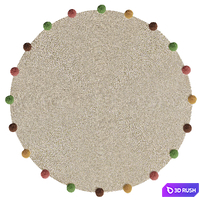 HM Home trimmed jute rug 3D Model Corona