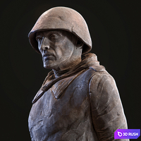 Soldier Sculpture 3D Model Corona