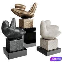 Amorph figure pedestal 3D Model Vray, Corona