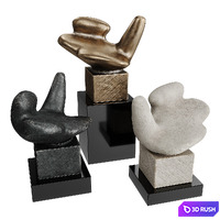 Amorph figure pedestal 3D Model Vray, Corona