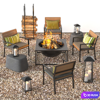 Campfire resting place 3 3D Model Vray, Corona