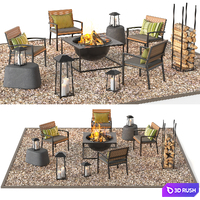 Campfire resting place 3 3D Model Vray, Corona