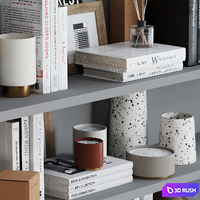 Decor shelf set 15 3D Model Vray, Corona