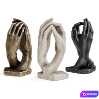Hands Rodin sculpture 3D Model Vray, Corona
