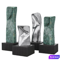 Absctract modern figures outdoor 3D Model Vray, Corona
