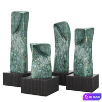 Absctract modern figures outdoor 3D Model Vray, Corona