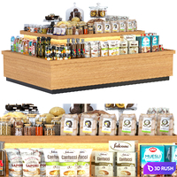Display stand in a supermarket with products. Juices and cereals 3D Model Corona