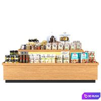 Display stand in a supermarket with products. Juices and cereals 3D Model Corona