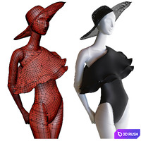 Set of female beachwear on mannequins 3D Model Corona