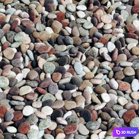 Pebble river low n6 three 3D Model Vray, Corona