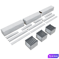 Curb, sidewalk, road tray 3D Model Corona