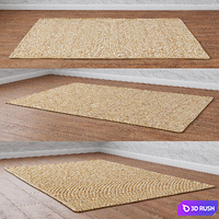 Natural Transverse Braided Jute Rug 3D Model Vray, Corona