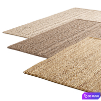 Natural Transverse Braided Jute Rug 3D Model Vray, Corona