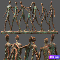 Abstract Family Camaraderie Decorative Showpiece Ornament 3D Model Corona