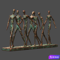 Abstract Family Camaraderie Decorative Showpiece Ornament 3D Model Corona