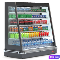 Refrigerated Display Case Luiziana Eco Slim with Drinks 3D Model Vray, Corona