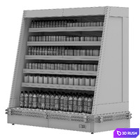 Refrigerated Display Case Luiziana Eco Slim with Drinks 3D Model Vray, Corona