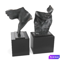 Face half sculpture 3D Model Vray, Corona