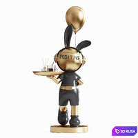Rabbit sculpture shelving 3D Model Vray