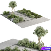 Urban Furniture / Architecture Environment with Plants- Set 29.5 3D Model Corona