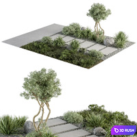 Urban Furniture / Architecture Environment with Plants- Set 29.5 3D Model Corona
