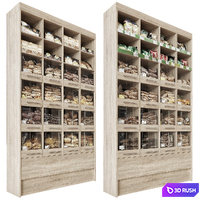 Nuts shelves 3D Model Vray, Corona