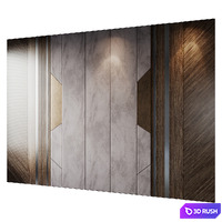 Headboard 30 3D Model Vray, Corona