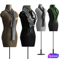 Shawl over manikin 3D Model Vray