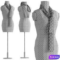 Shawl over manikin 3D Model Vray