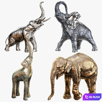Sculptures of elephants 3D Model Vray