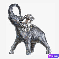 Sculptures of elephants 3D Model Vray