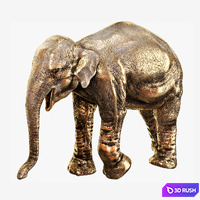 Sculptures of elephants 3D Model Vray