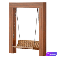 Wooden park swing made of light wood 3D Model Vray, Corona