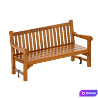 Wooden garden bench / park bench 3D Model Vray, Corona