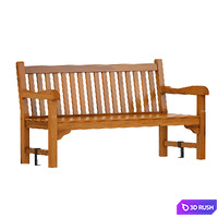Wooden garden bench / park bench 3D Model Vray, Corona