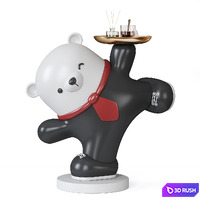 Polar bear organizer / figurine 3D Model Vray