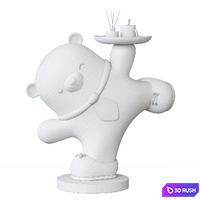 Polar bear organizer / figurine 3D Model Vray