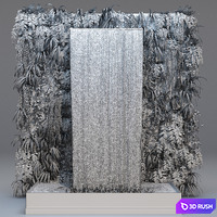Wall plants with waterfall 3D Model Corona