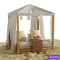 Beach lounge outdoor set 16 3D Model Vray, Corona