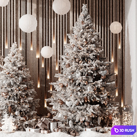 New Year's showcase of the wall panels store 3D Model Corona