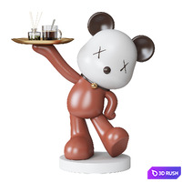 Bear sculpture tray 3D Model Vray