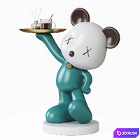 Bear sculpture tray 3D Model Vray
