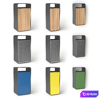 Artform Box Litter Bin Urn Set 3D Model Corona
