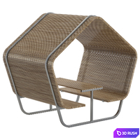 Modern benches-pergolas 3D Model Vray, Corona