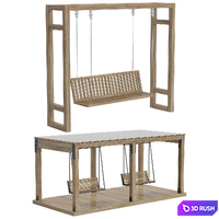 Wood swing 3D Model Vray, Corona