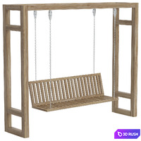 Wood swing 3D Model Vray, Corona
